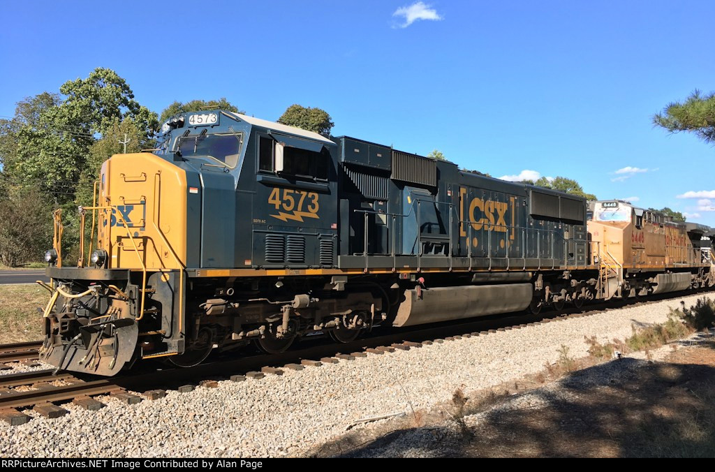 CSX SD70 AC 4573 leads a CSX, UP, and NS mix